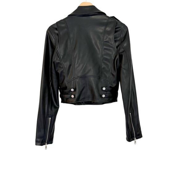 Anthropologie Avec Les Filles Faux Leather Jacket Black Size XS - Picture 10 of 13